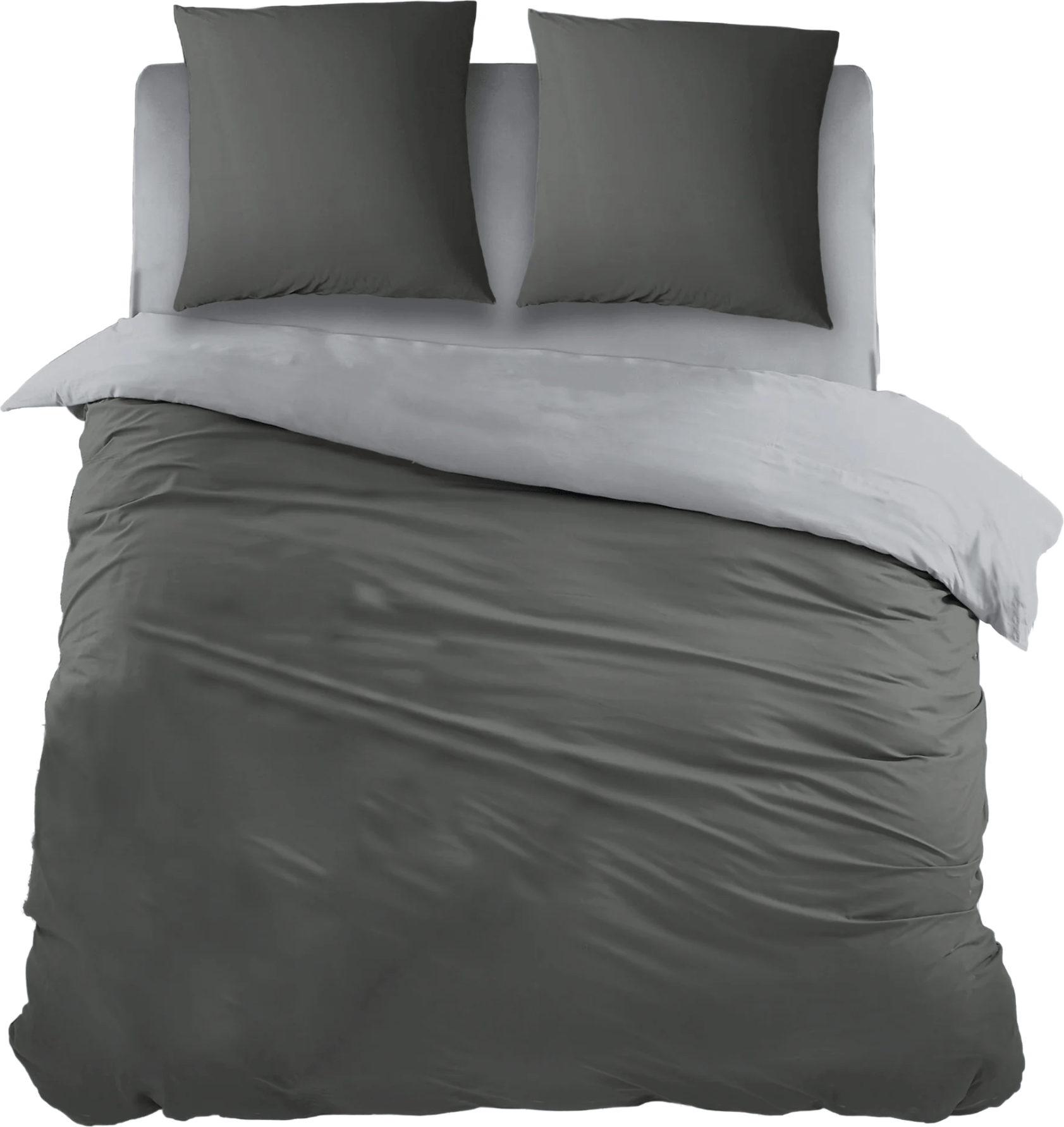 Housse de Couette Sleepnight Coton Bicolore Gris