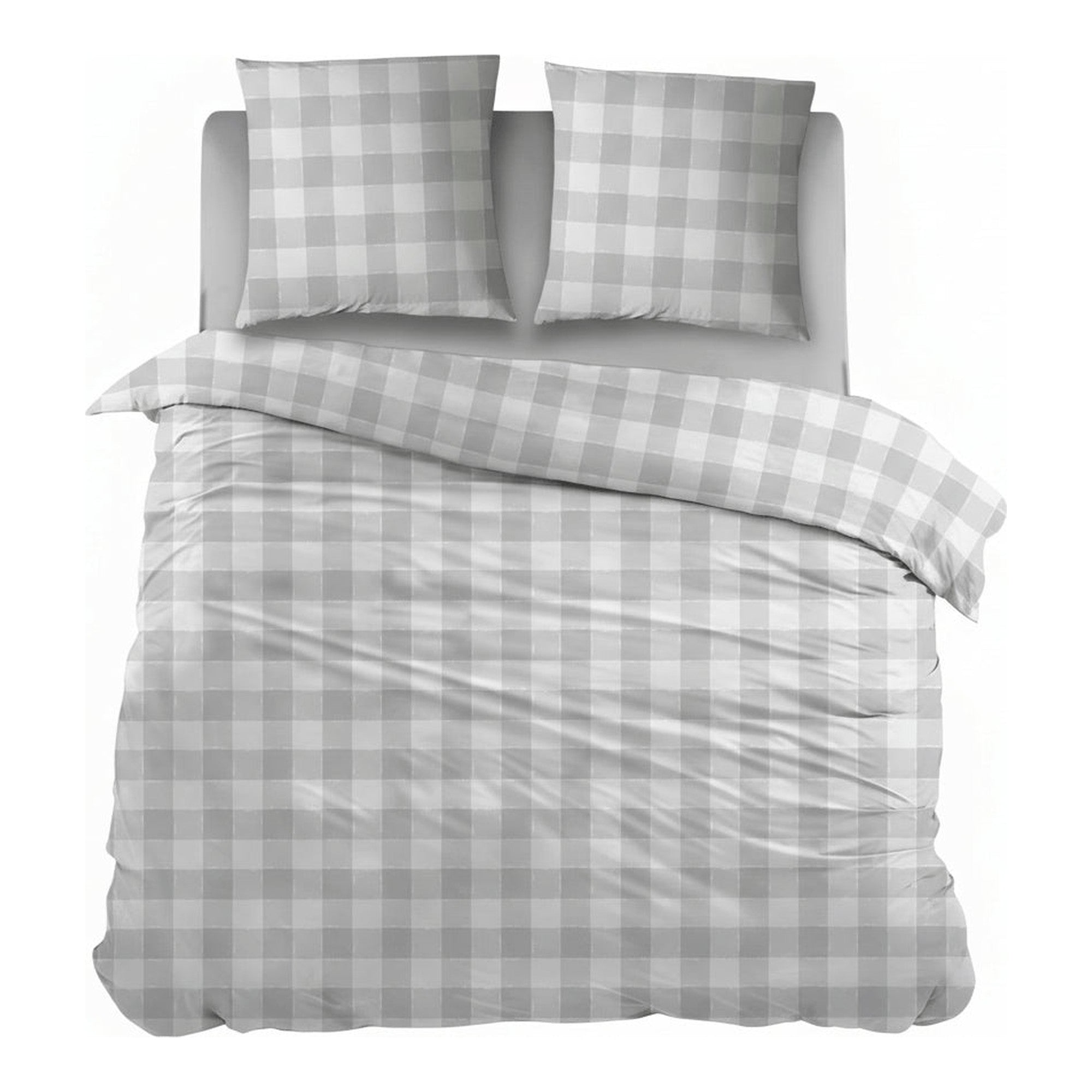 Sleepnight dekbedovertrek flanel Lies grijs