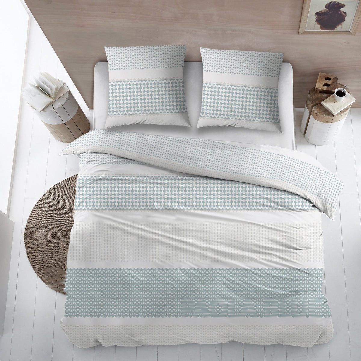 Sleepnight dekbedovertrek flanel Paola blauw