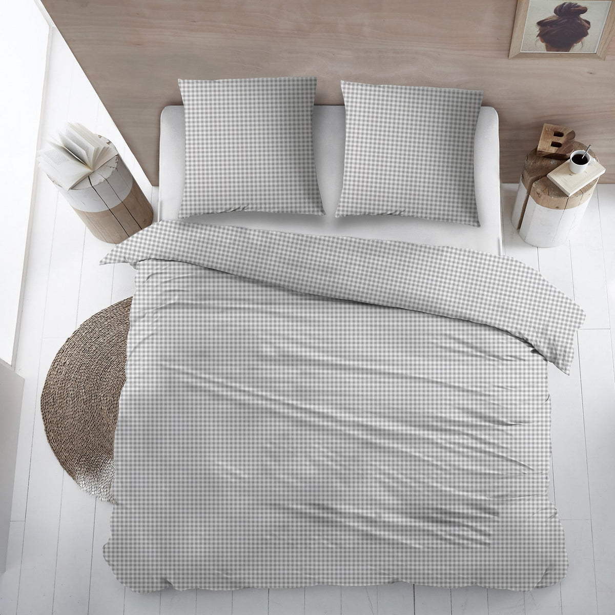 Sleepnight dekbedovertrek flanel Peppa grijs