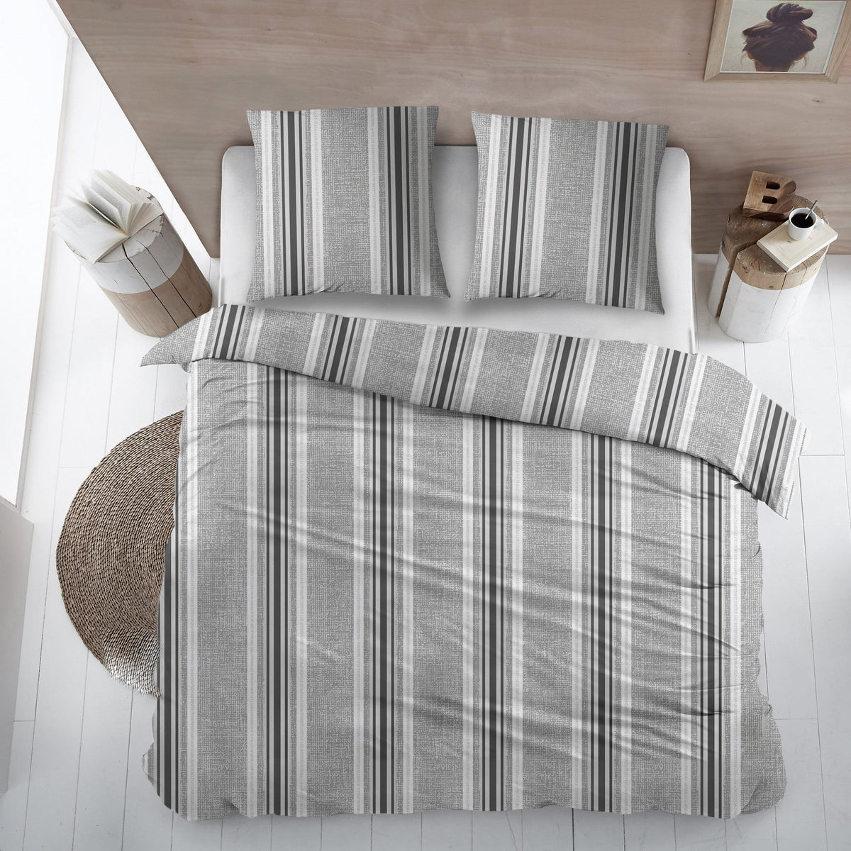 Sleepnight dekbedovertrek flanel Philomeen grijs