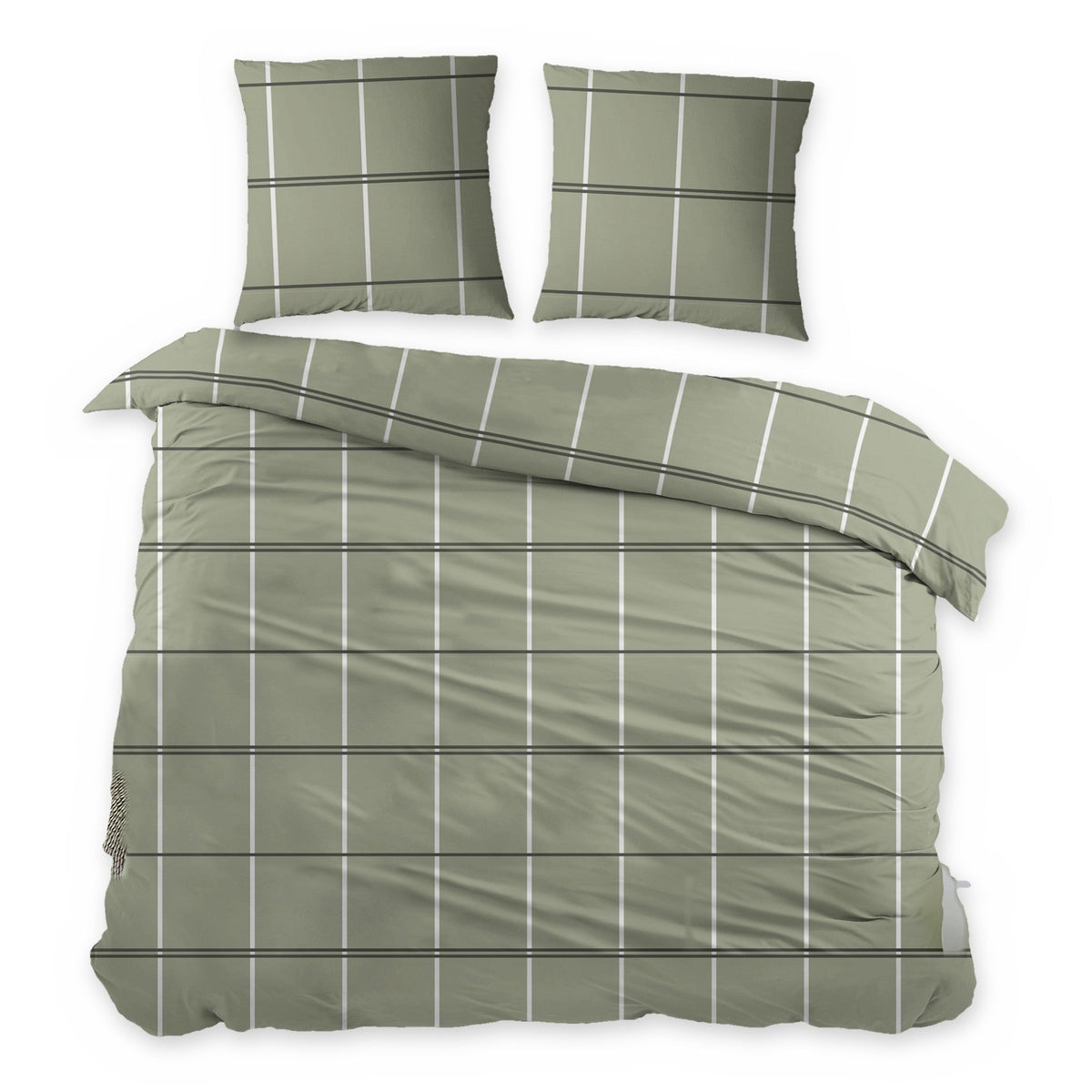 Sleepnight dekbedovertrek flanel Pommelin groen