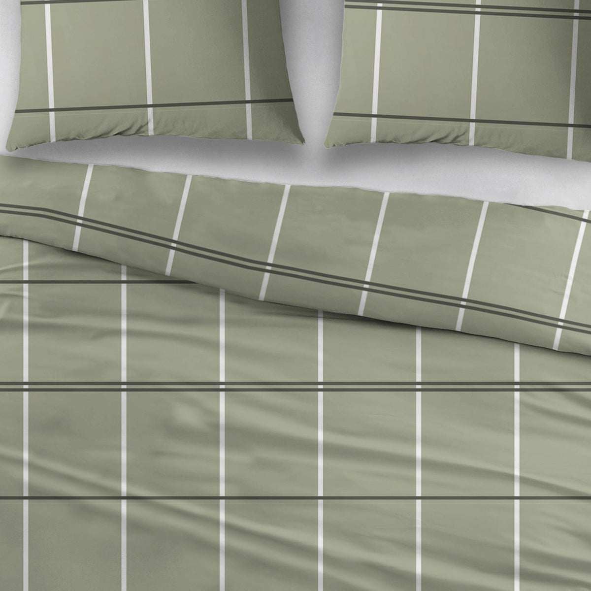 Sleepnight dekbedovertrek flanel Pommelin groen