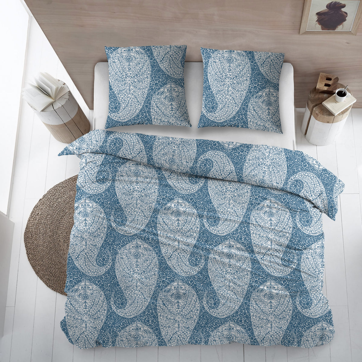 Sleepnight dekbedovertrek percale Asperges bleu