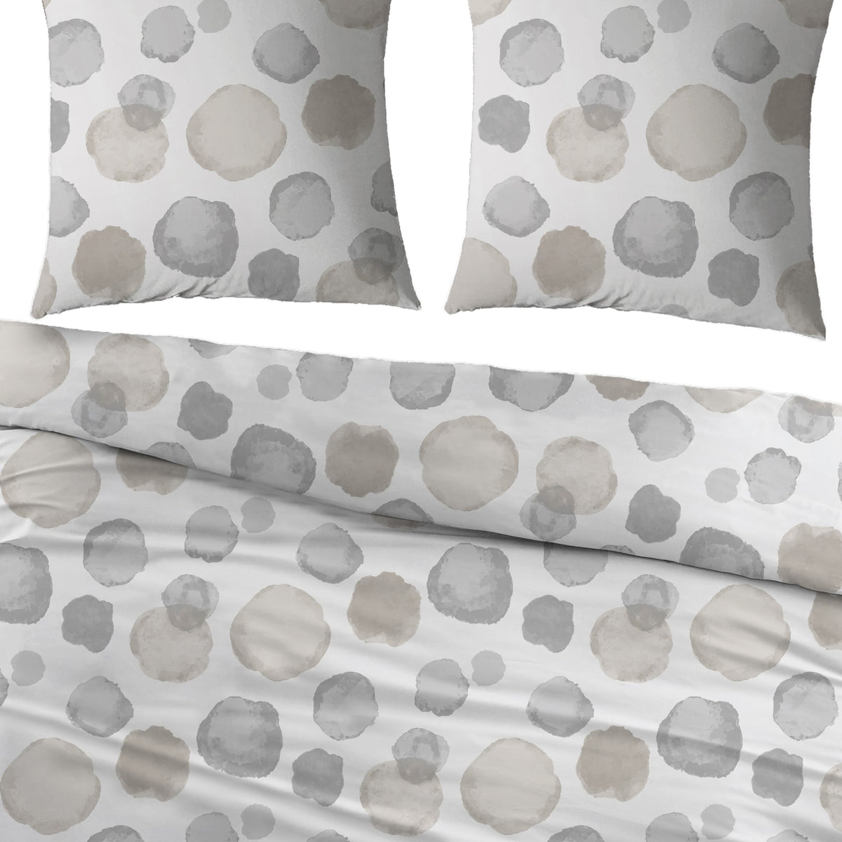Sleepnight dekbedovertrek percale Fraises gris beige