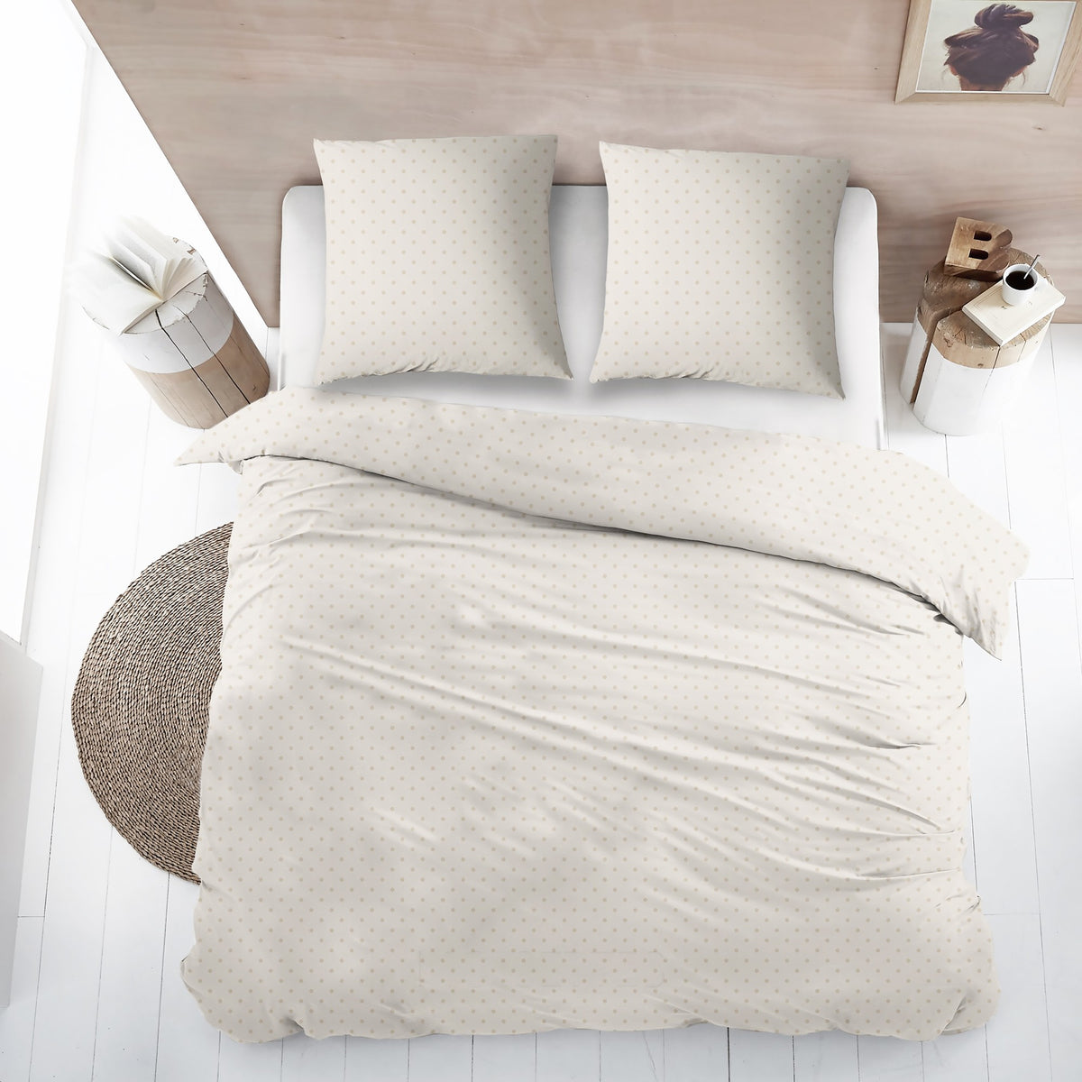 Sleepnight dekbedovertrek percale Noisettes ivoire