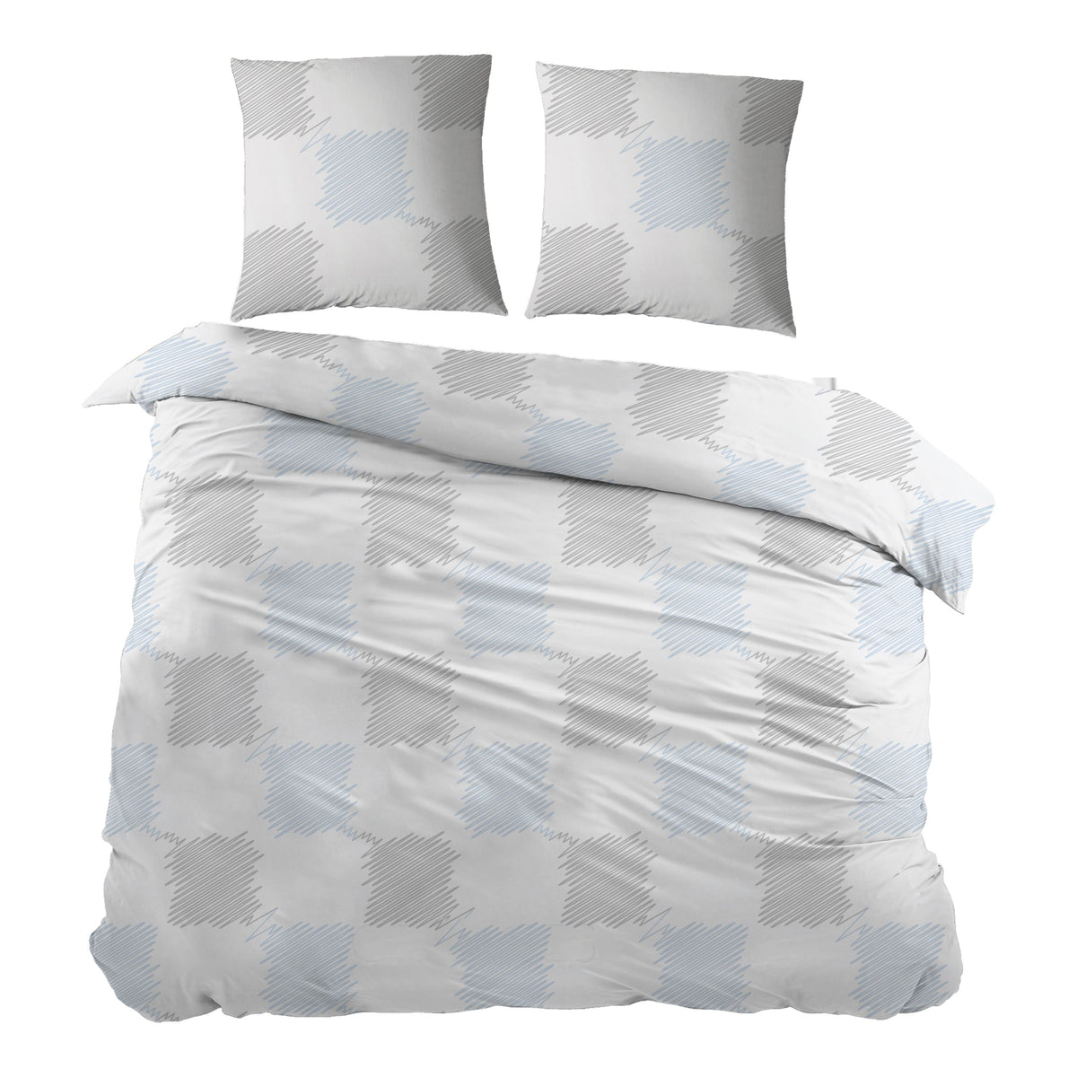 Sleepnight dekbedovertrek percale Oranges bleu gris