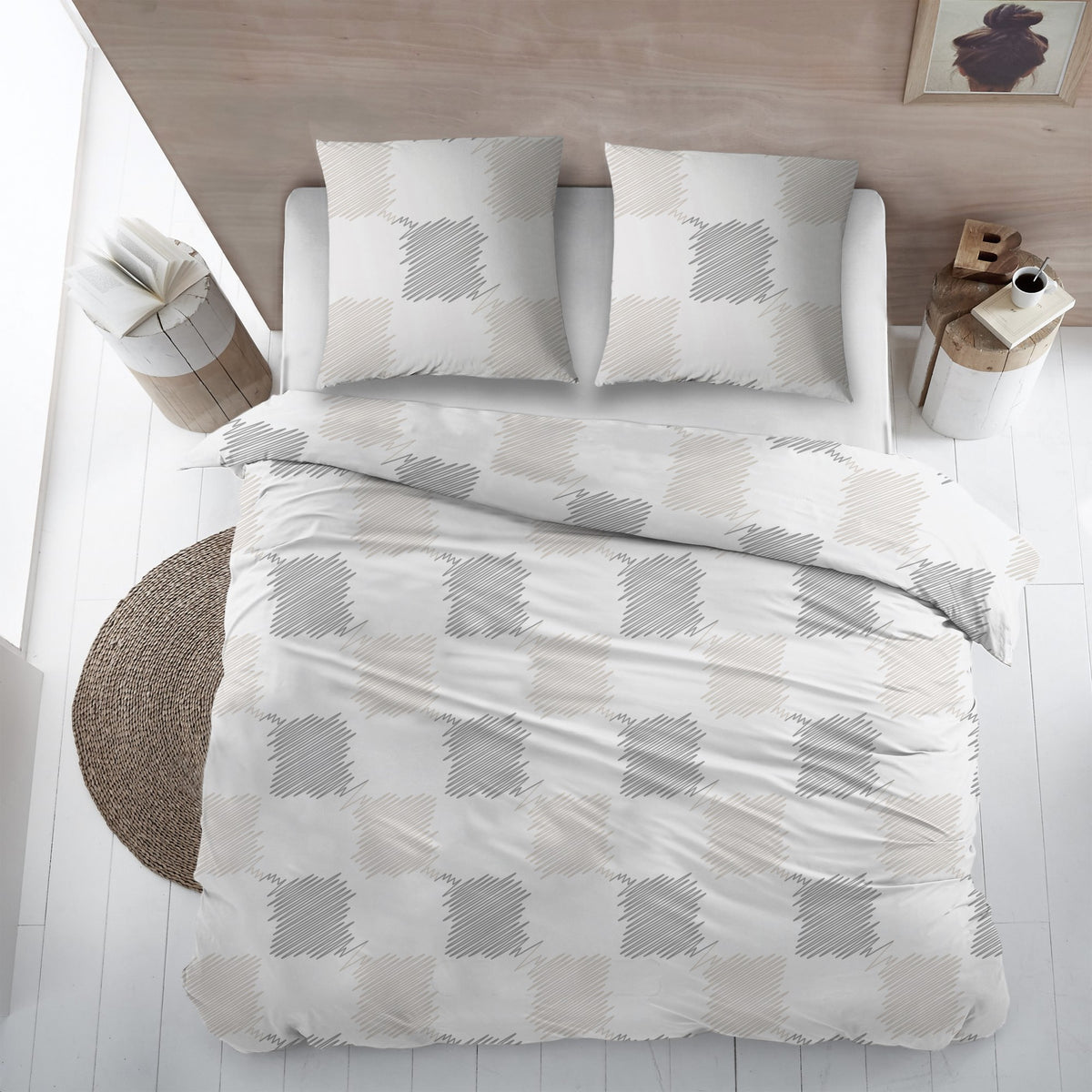 Sleepnight dekbedovertrek percale Oranges taupe gris