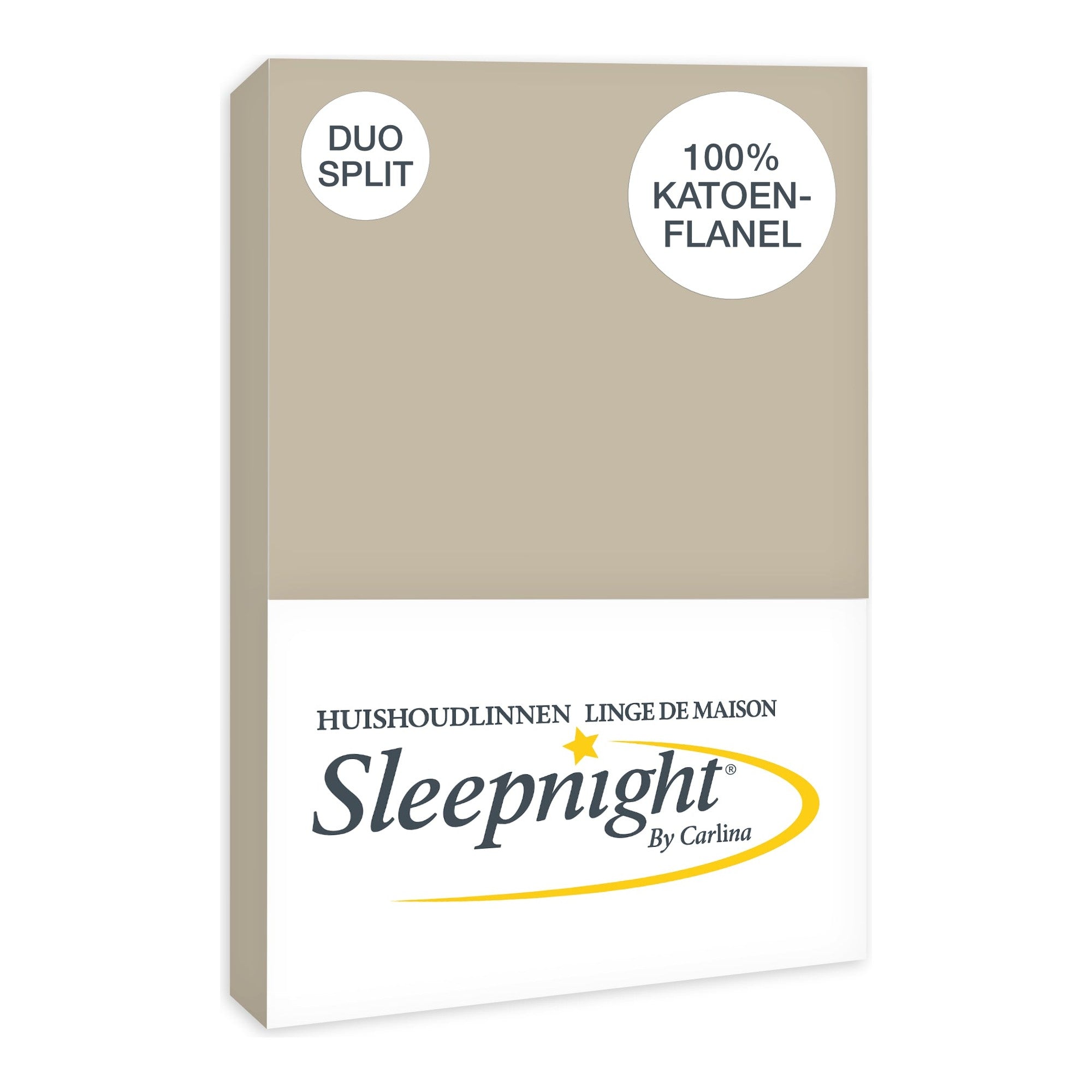 Sleepnight hoeslaken Duo Split flanel Café