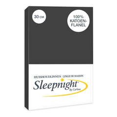 Drap-housse Sleepnight en flanelle 30 cm anthracite