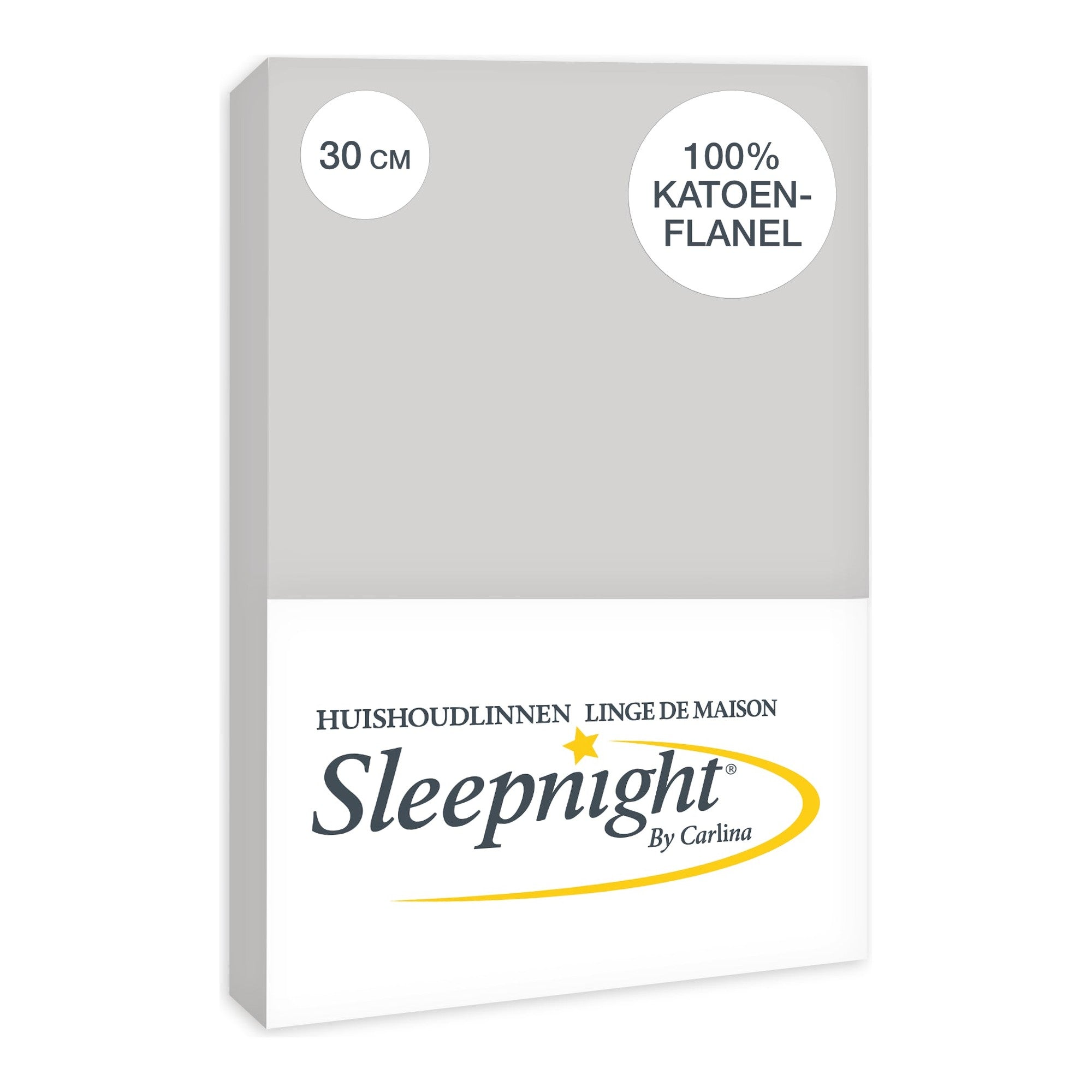 Sleepnight hoeslaken flanel 30 cm grijs