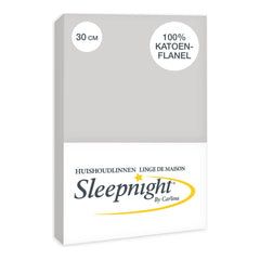 Sleepnight Hoeslaken Flanel 30 cm Grijs