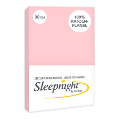 Drap-housse Sleepnight en flanelle rose 30 cm