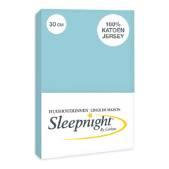 Sleepnight Drap-housse Jersey 30 cm Bleu ciel
