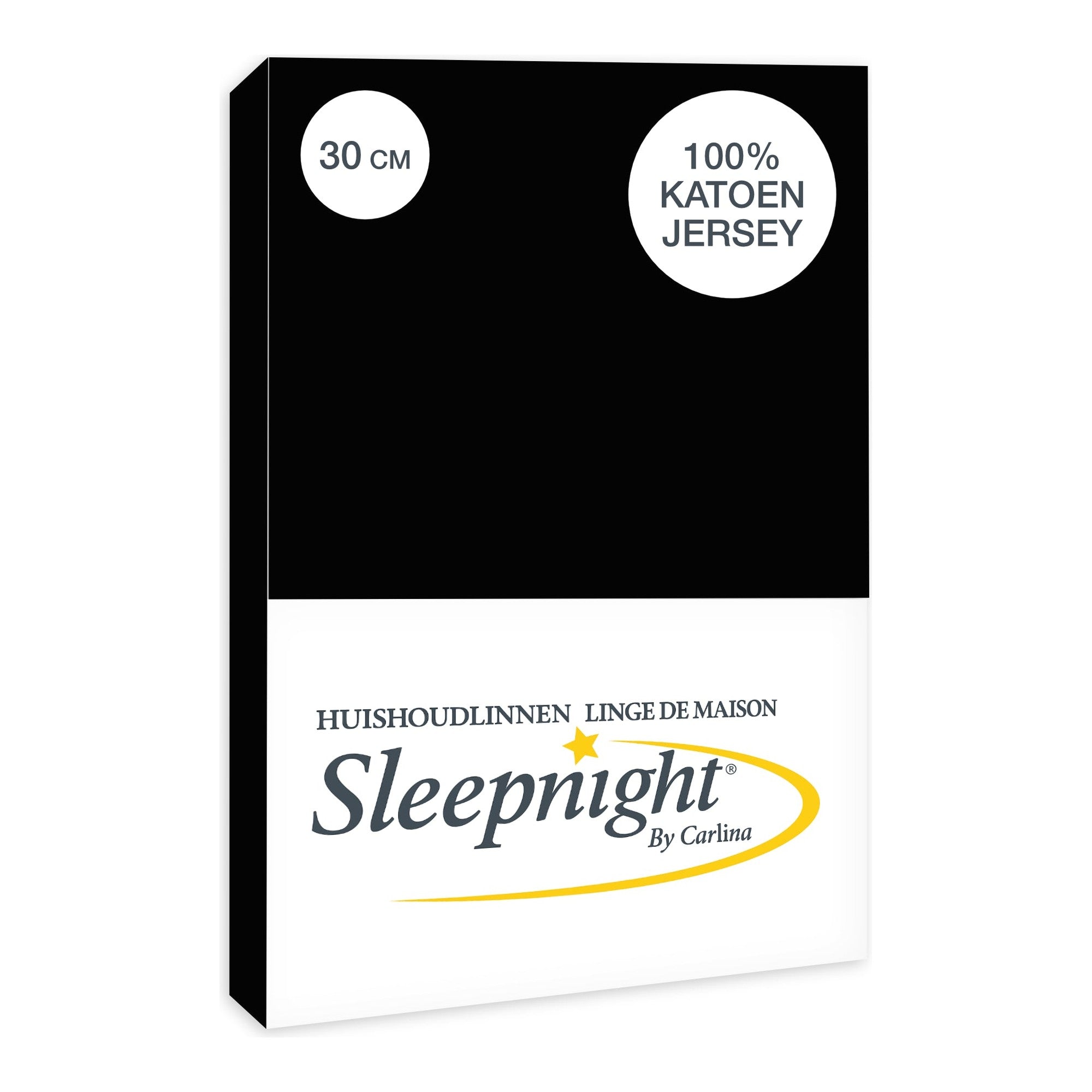 Sleepnight hoeslaken jersey 30 cm zwart