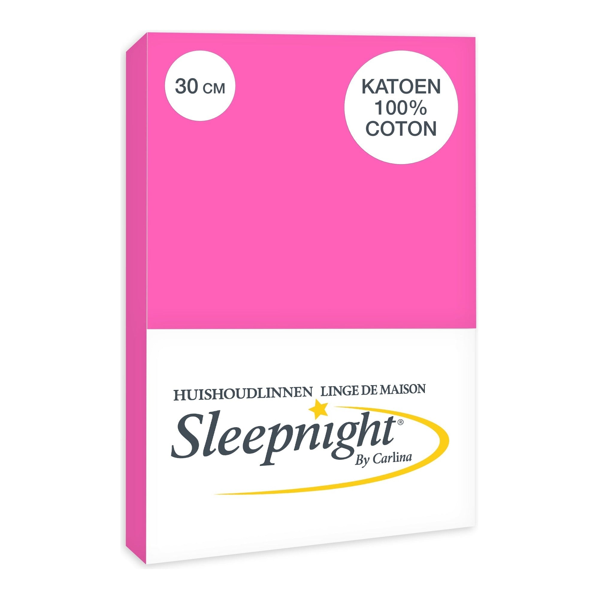 Sleepnight hoeslaken katoen 30 cm Fuchsia