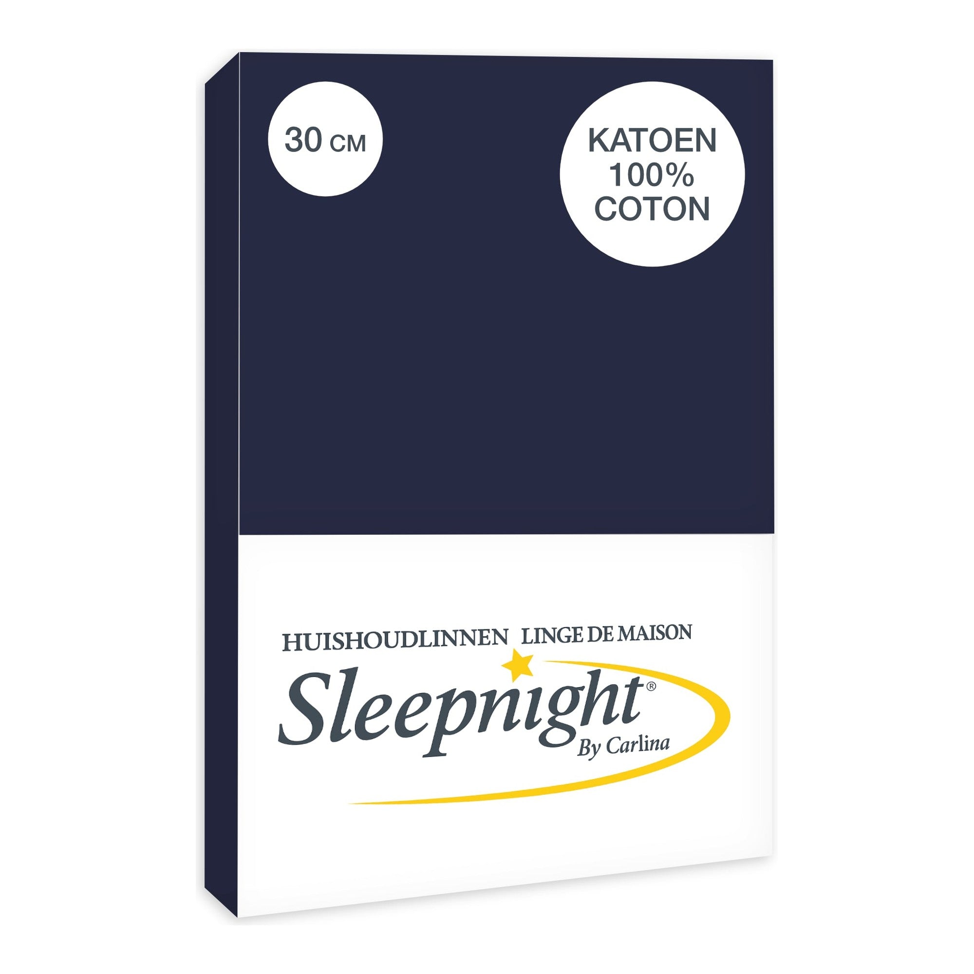 Sleepnight hoeslaken katoen 30 cm Marine