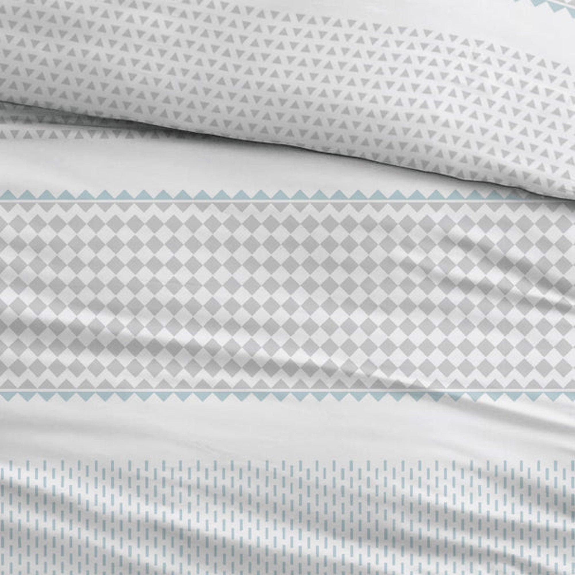 Sleepnight Lakenset flanel Ellen grijs blauw