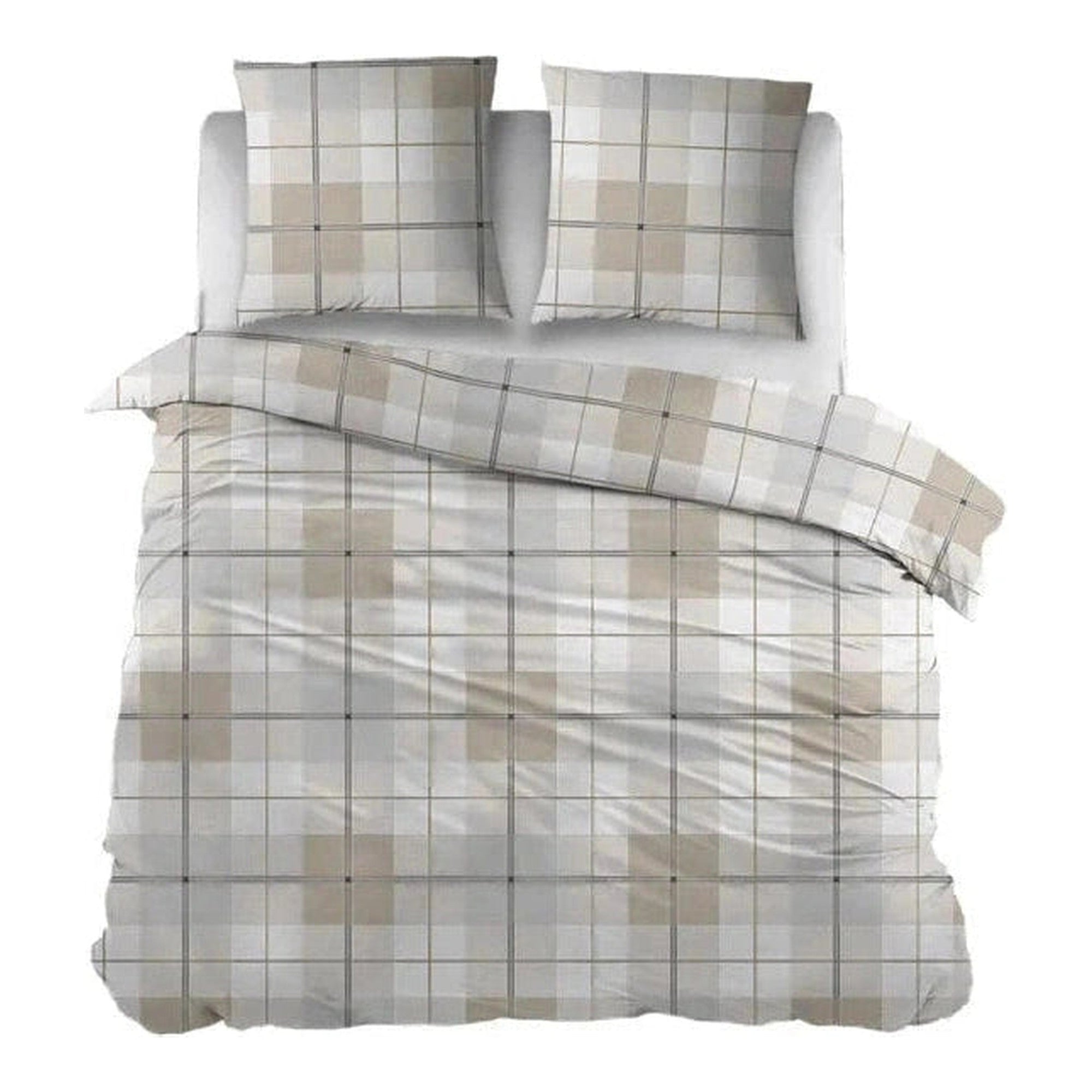 Sleepnight Lakenset flanel Evelien grijs beige