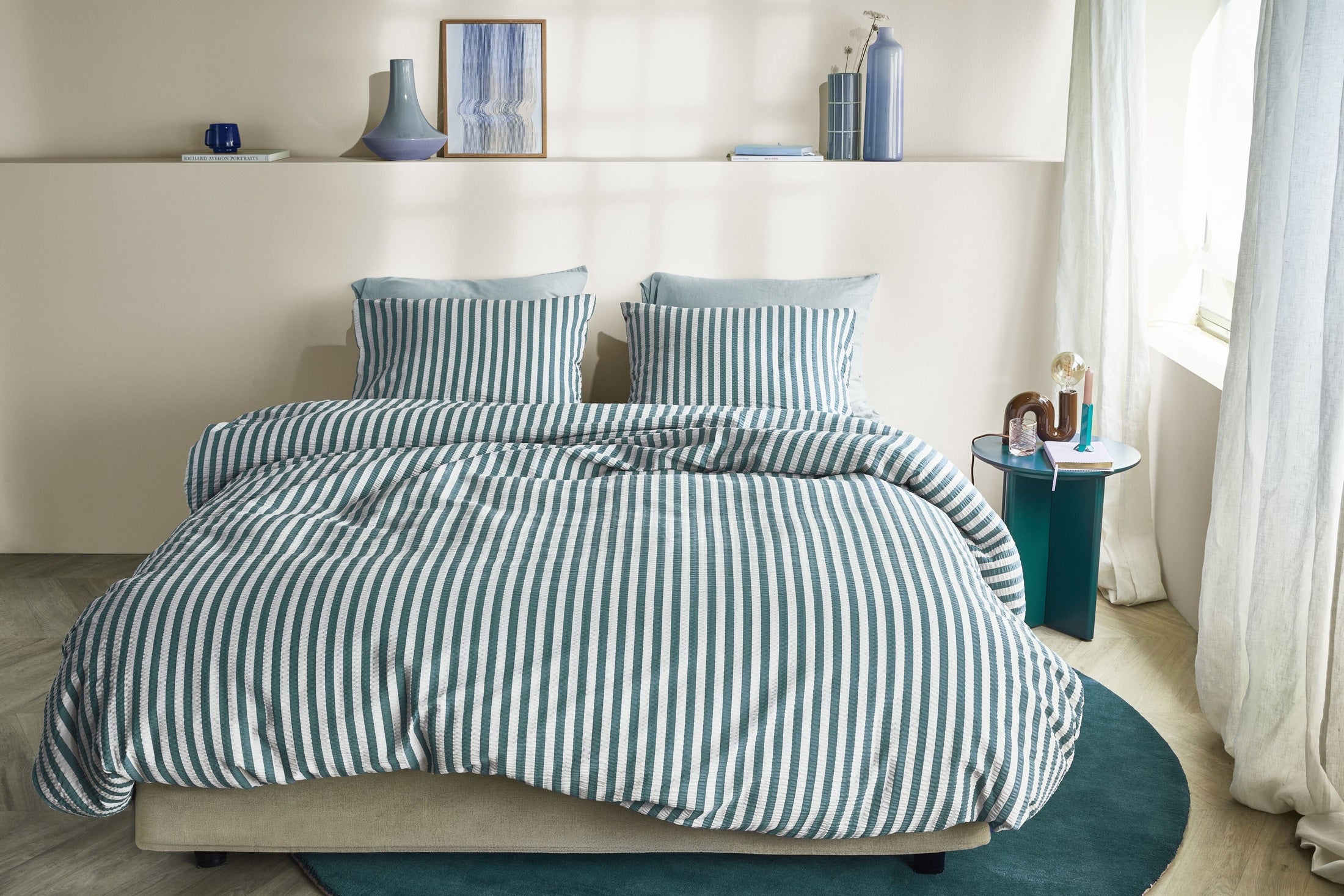 Beddinghouse Dekbedovertrek Seersucker Veya - Groen