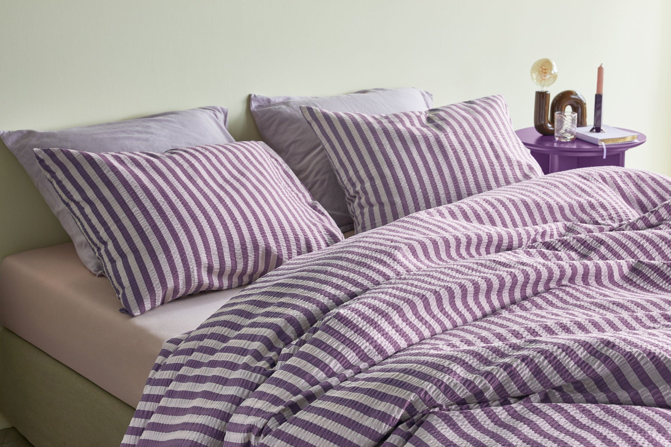 Beddinghouse Dekbedovertrek Seersucker Veya - Mauve