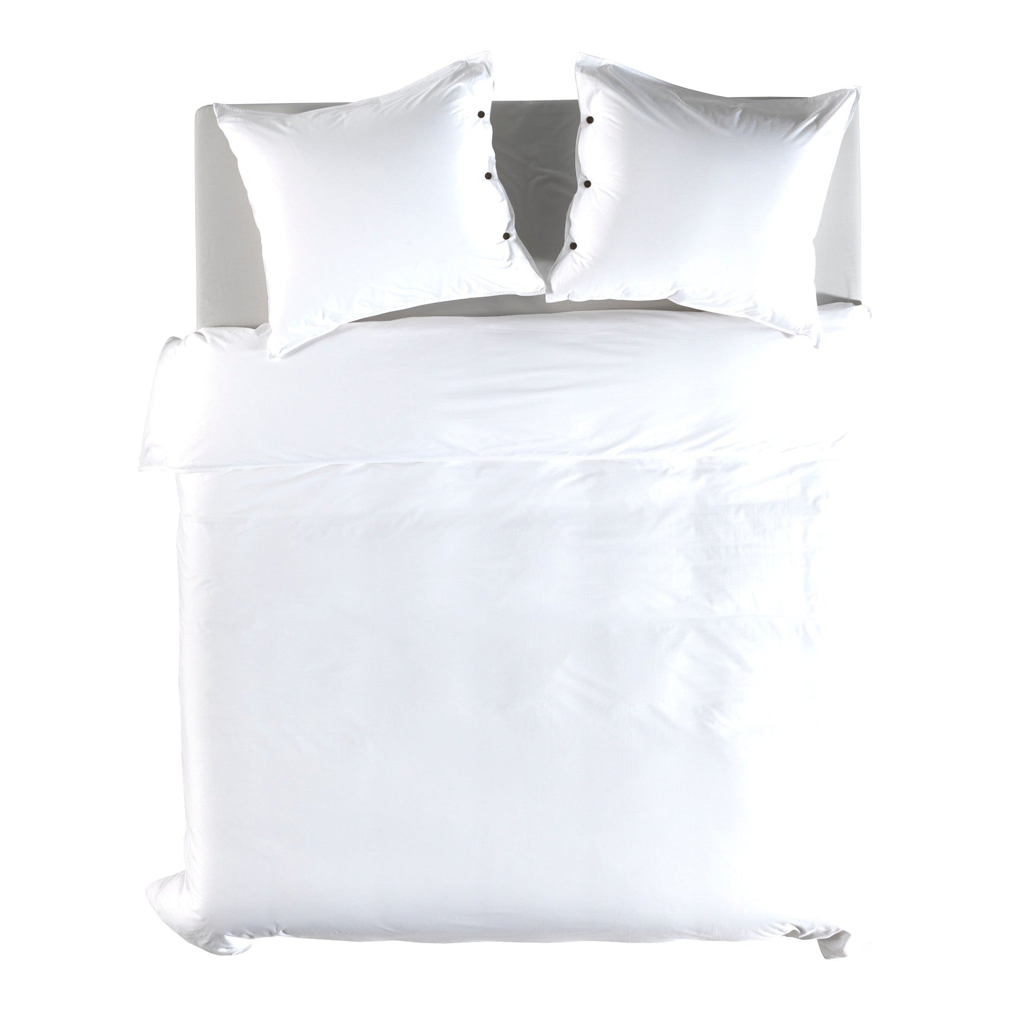 Yellow dekbedovertrek Percale Optic White katoen percale