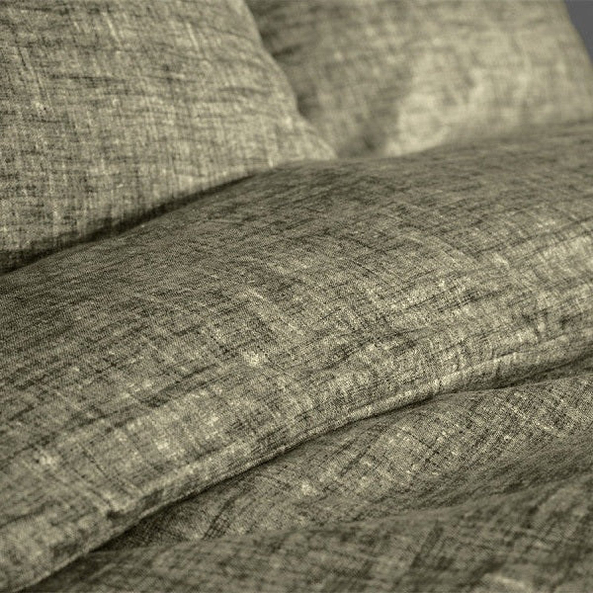 Zo Home dekbedovertrek flanel Flanella di Lino Olive Green