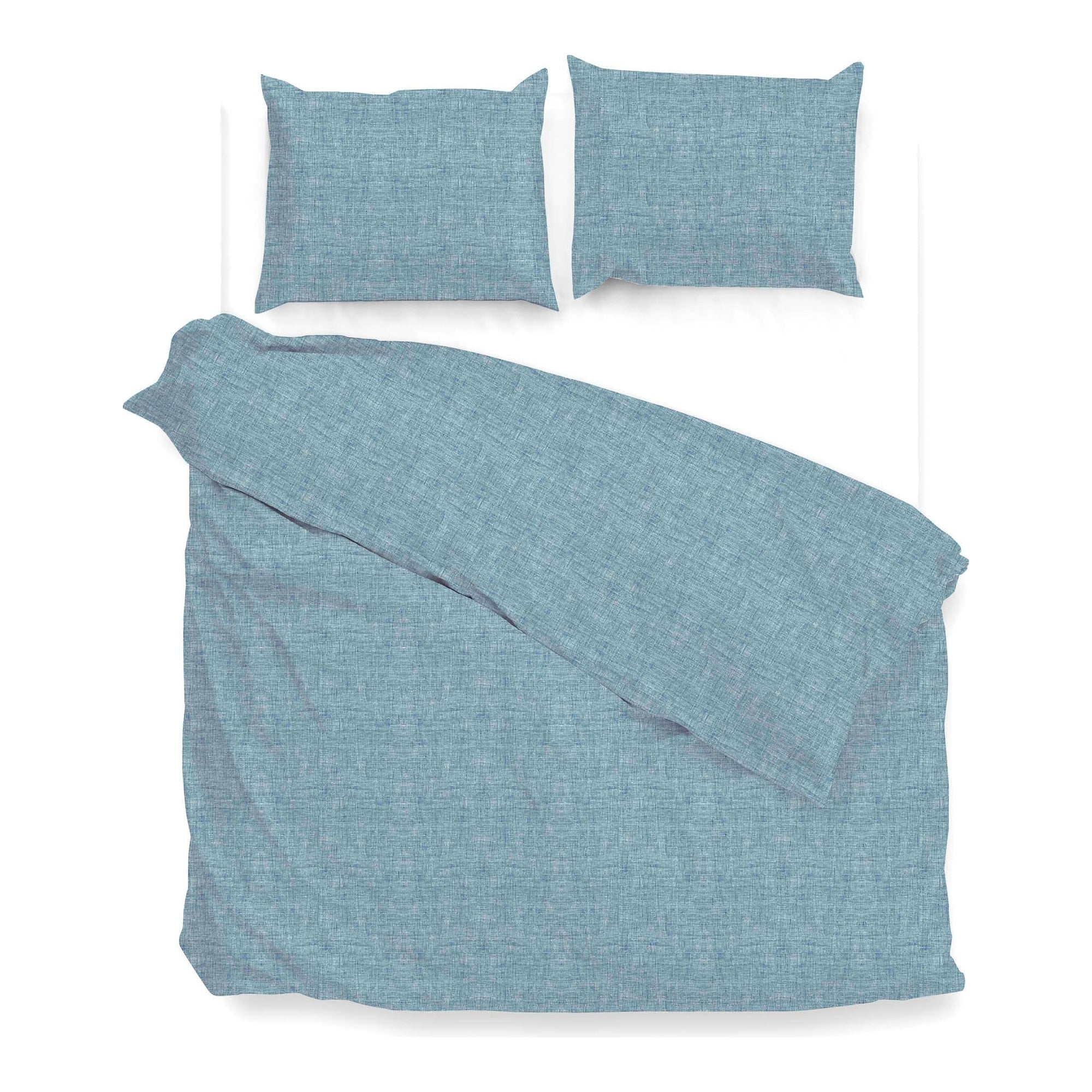 Zo Home dekbedovertrek Lino Stone Blue katoen