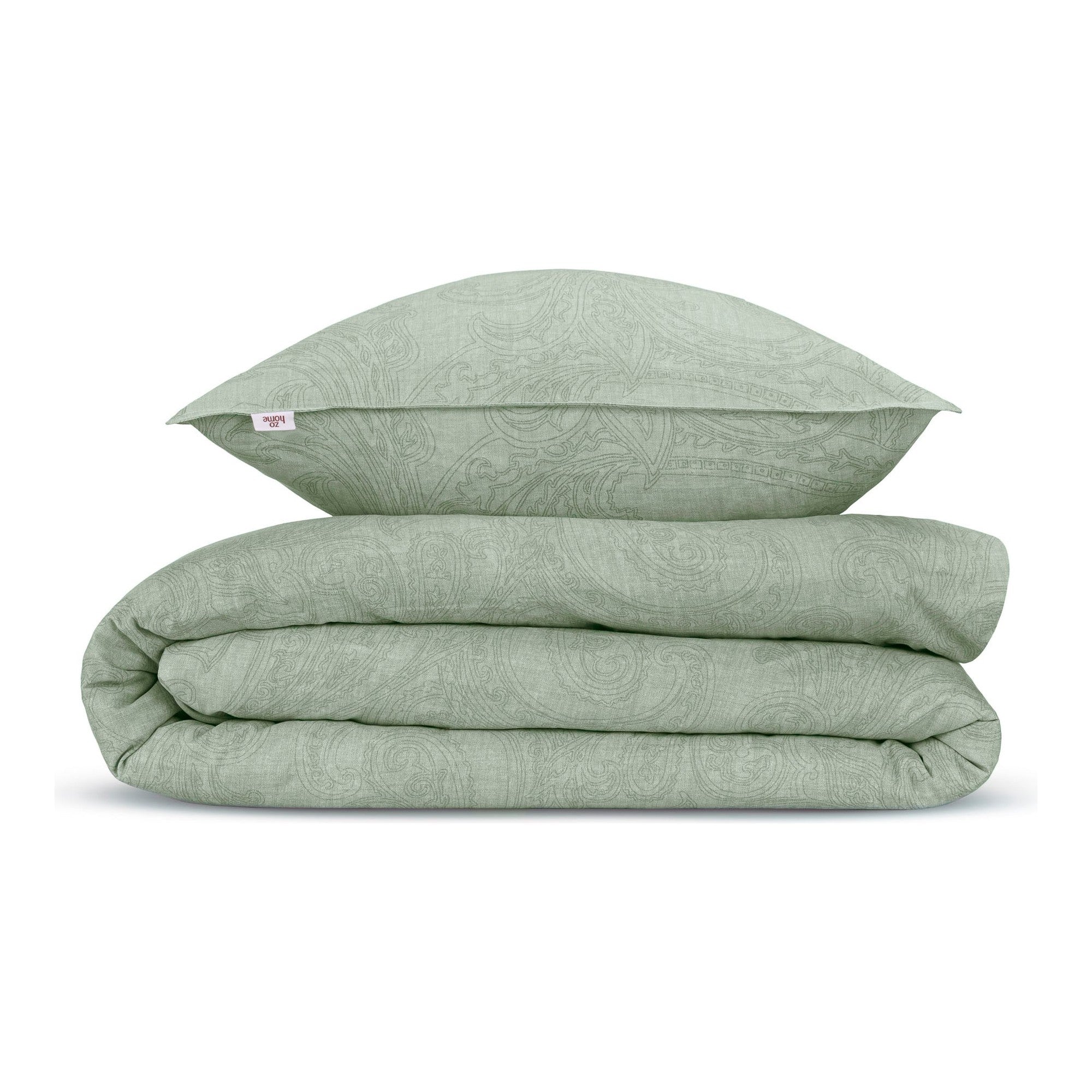 Zo Home dekbedovertrek Paisley Di Lino Moss Green katoen