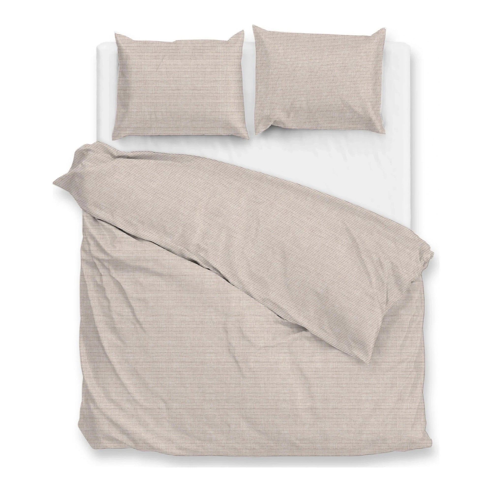 Zo Home dekbedovertrek katoen Striscia di Lino, Sandy beige