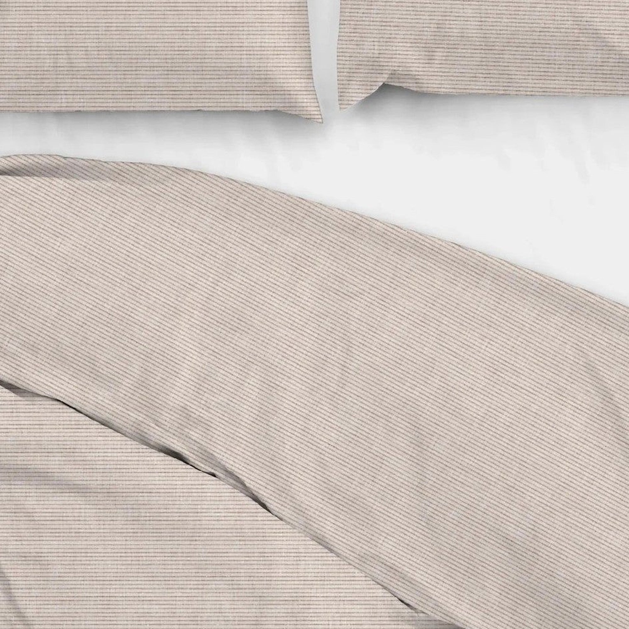 Zo Home dekbedovertrek katoen Striscia di Lino, Sandy beige