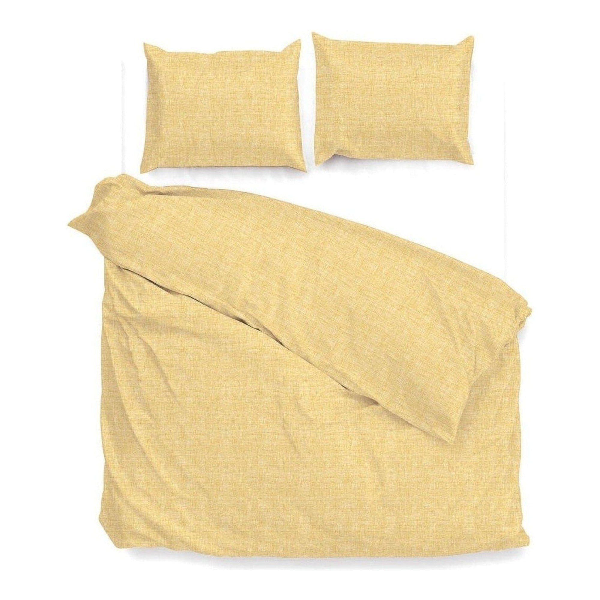 Zo Home dekbedovertrek Lino Aspen Yellow katoen