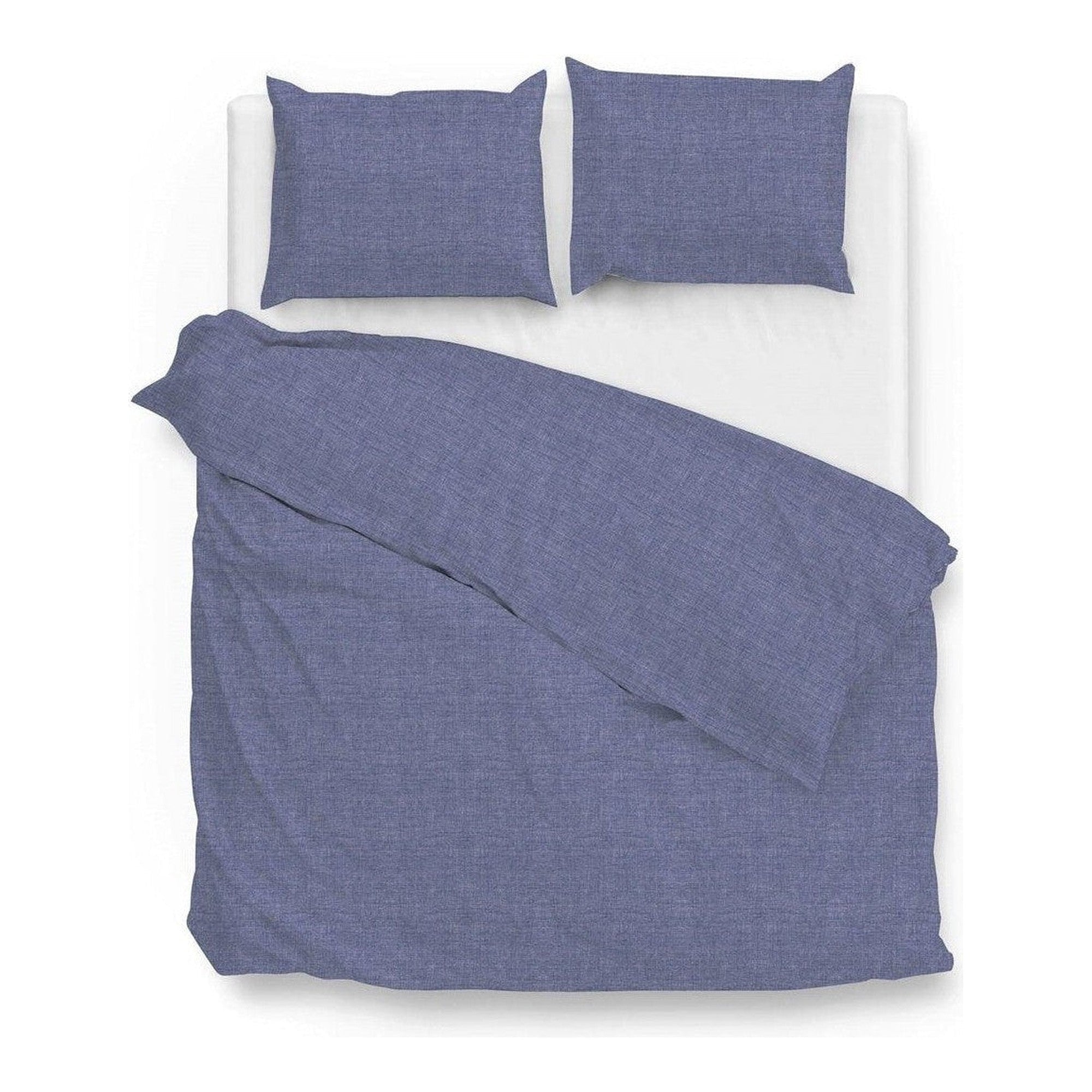 Zo Home dekbedovertrek Lino Bonnet Blue katoen