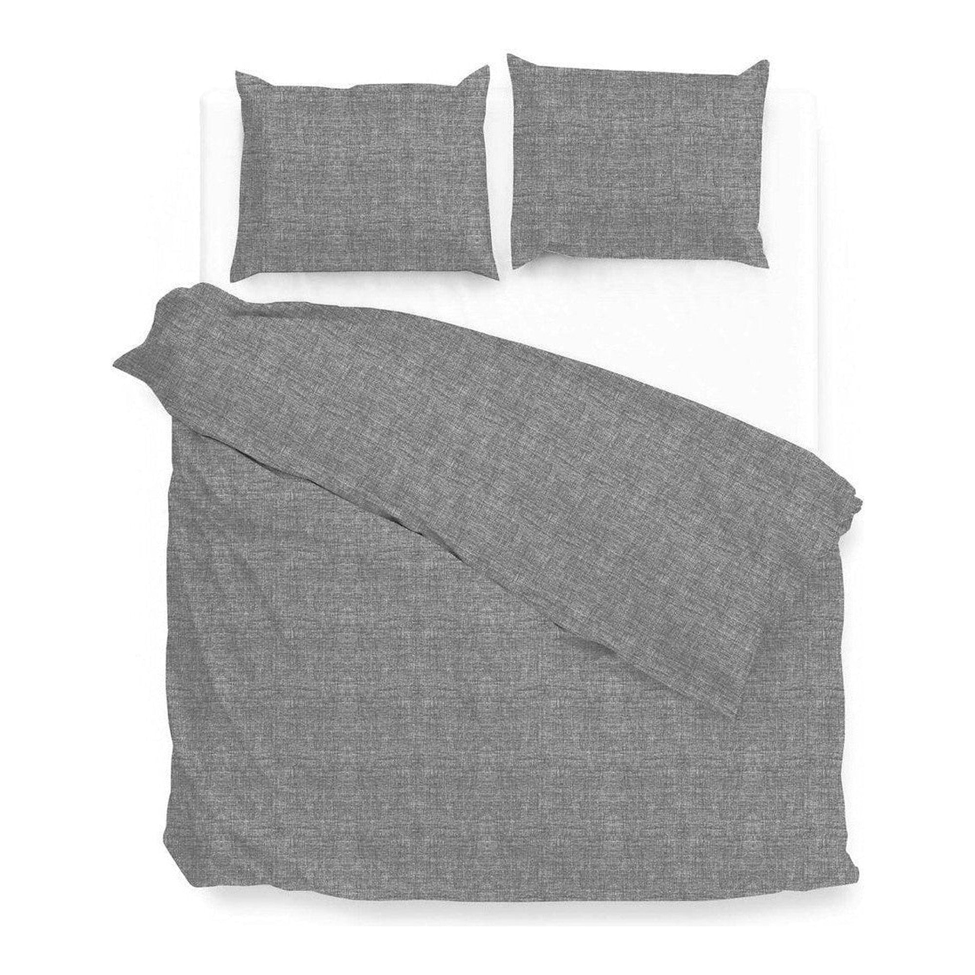Zo Home dekbedovertrek Lino Dark Grey katoen