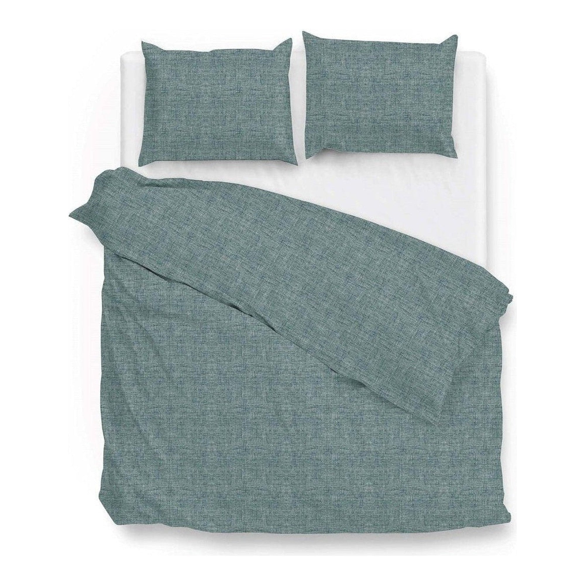 Zo Home dekbedovertrek Lino Emerald Green katoen