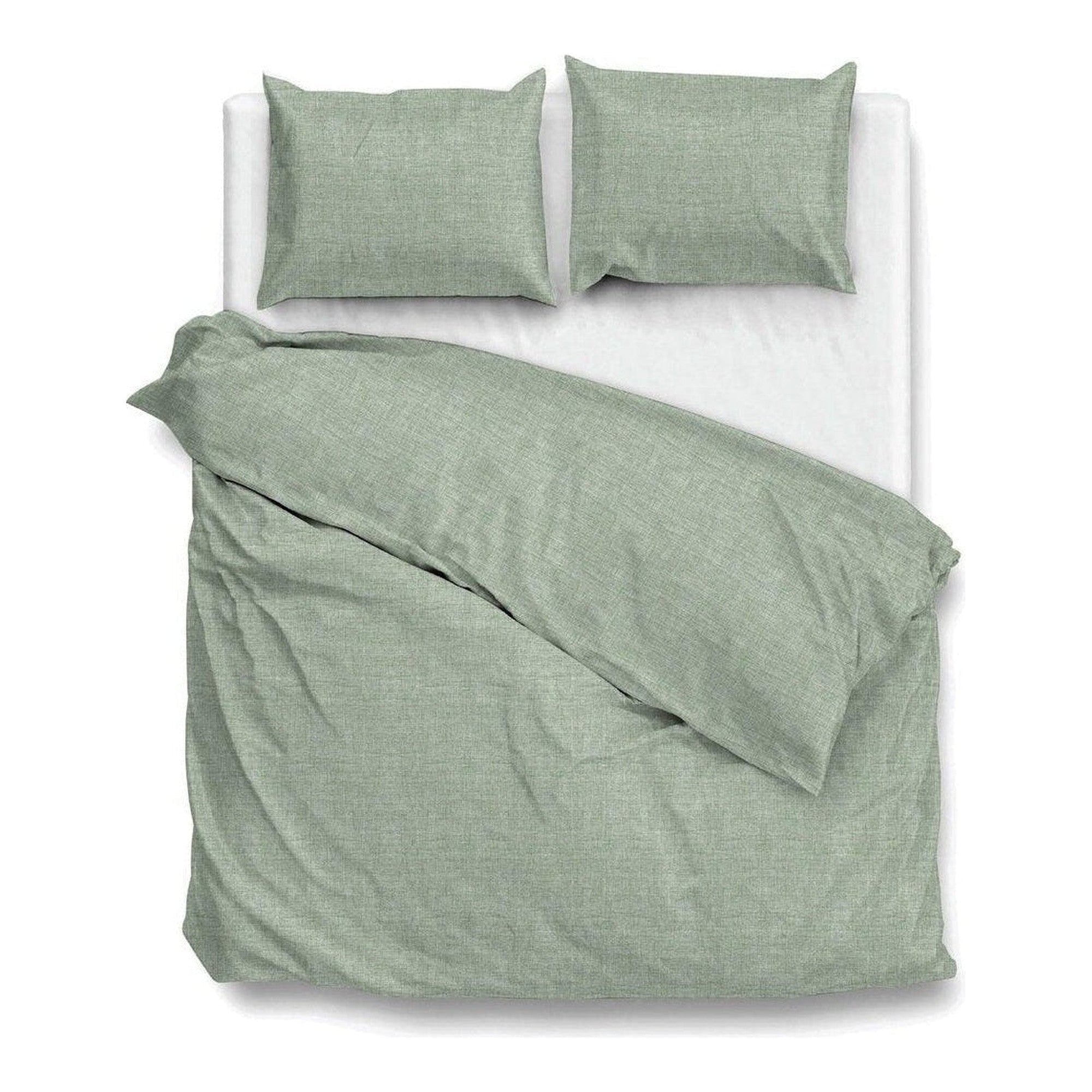 Zo Home dekbedovertrek Lino Moss Green katoen