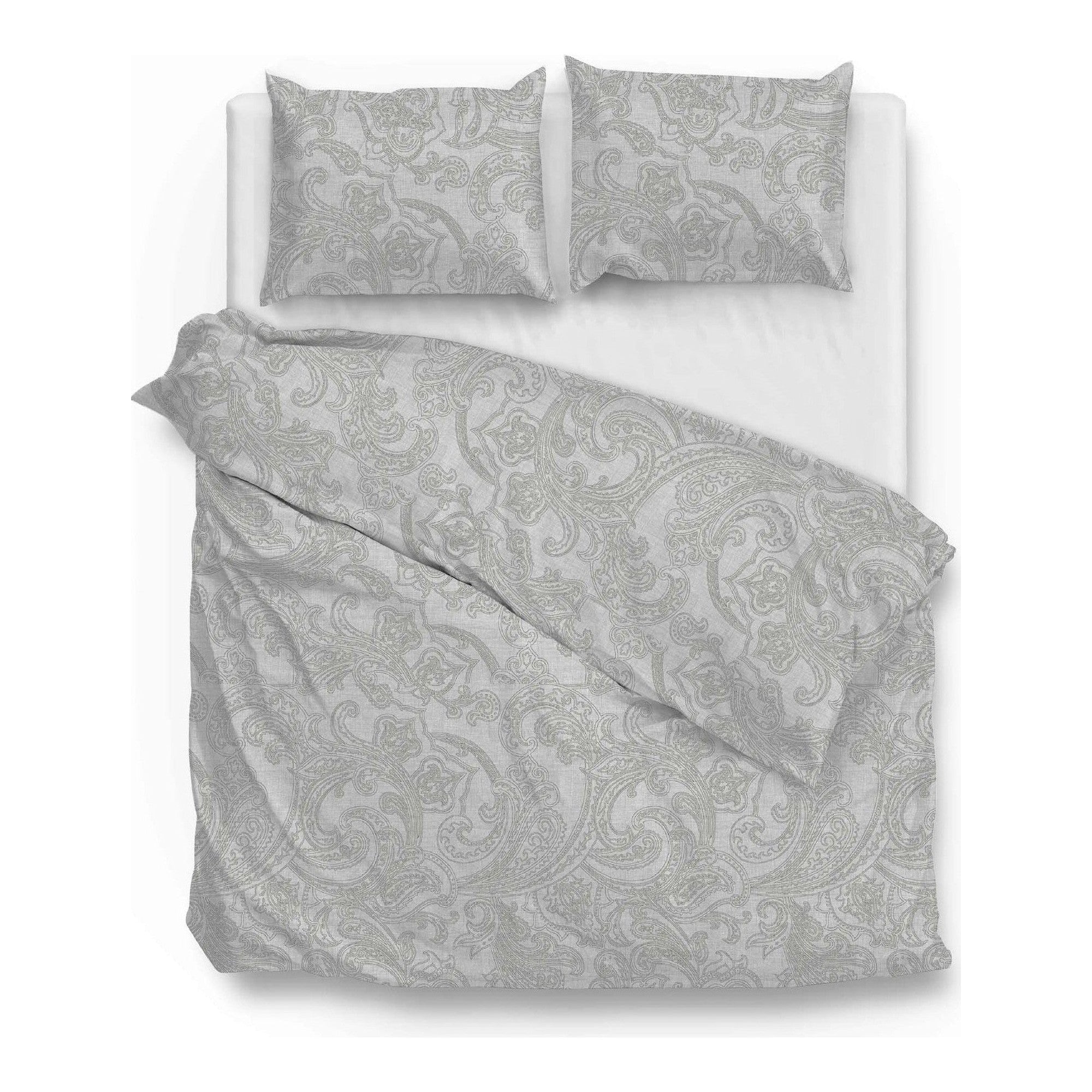 Zo Home dekbedovertrek katoen Paisley di Lino Dove Grey