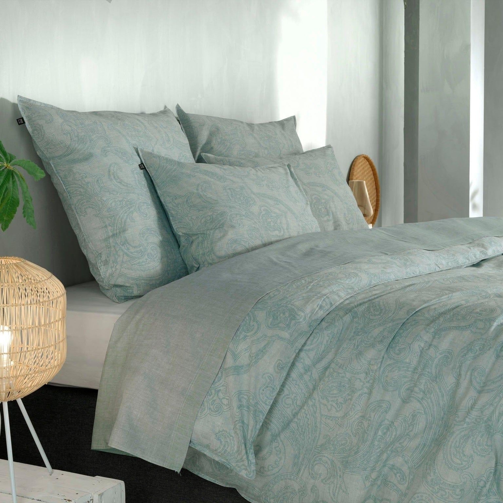 Zo Home dekbedovertrek katoen Paisley di Lino mint Green