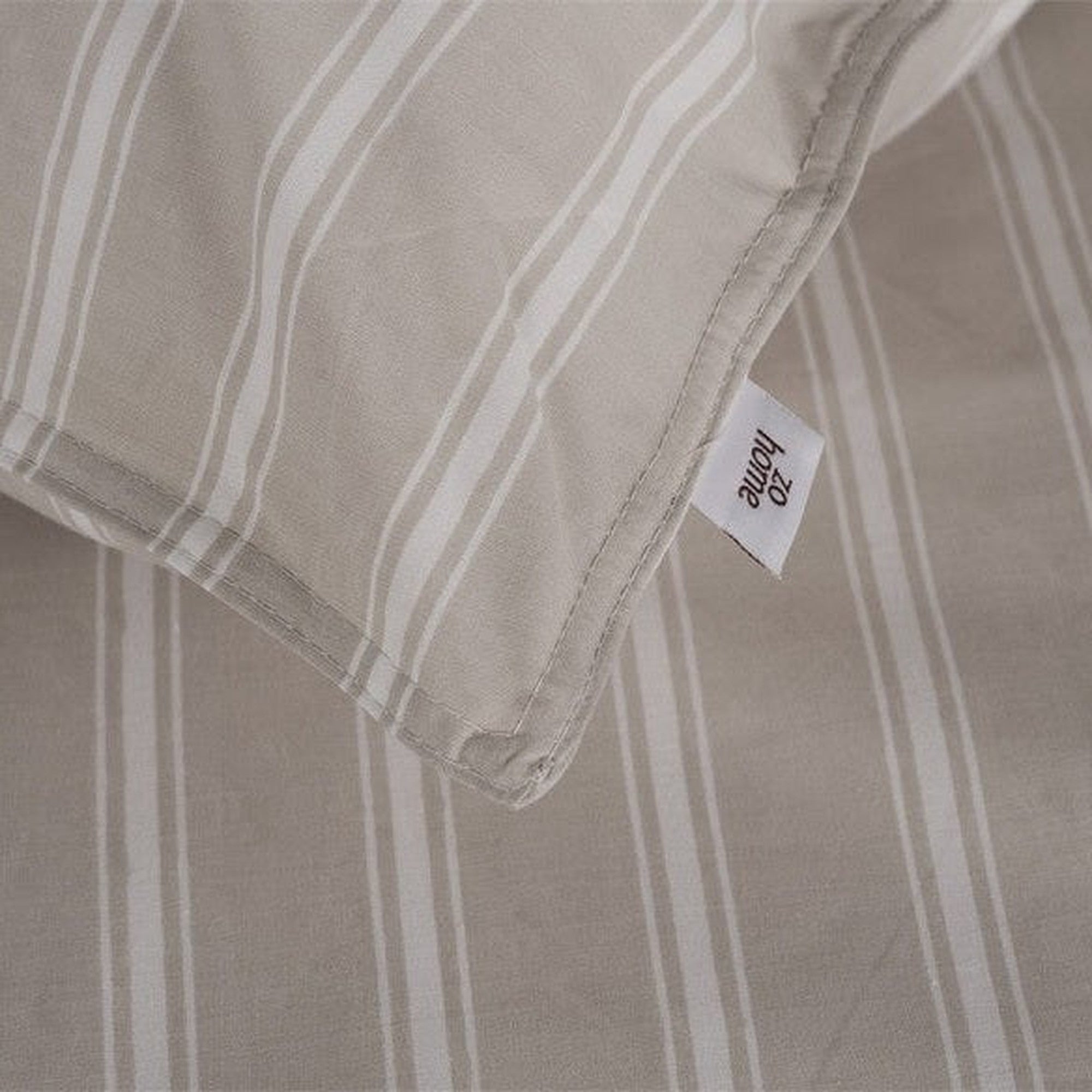 Zo Home dekbedovertrek percale Righe di Percalle Light taupe