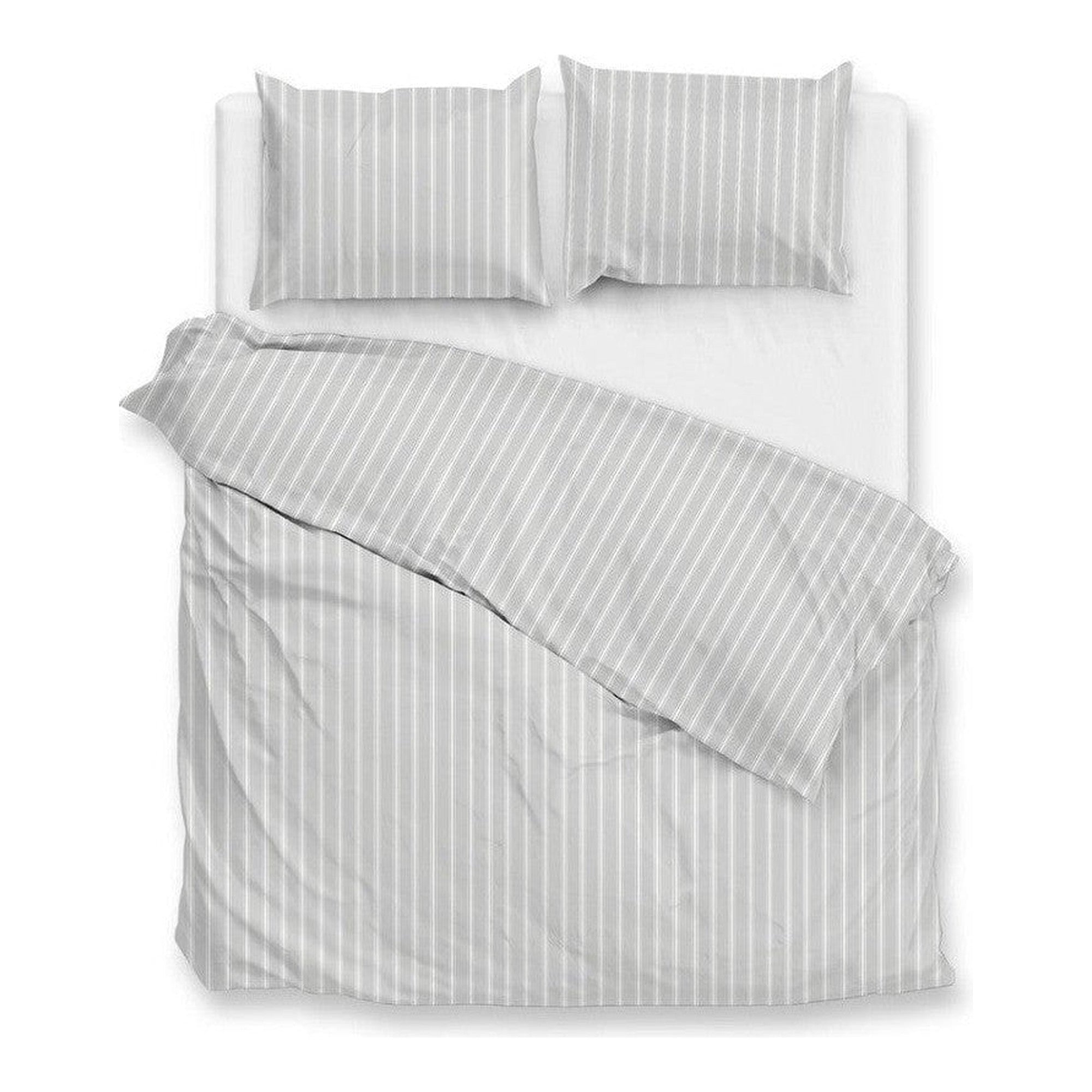 Zo Home dekbedovertrek percale Righe di Percalle Northern Grey