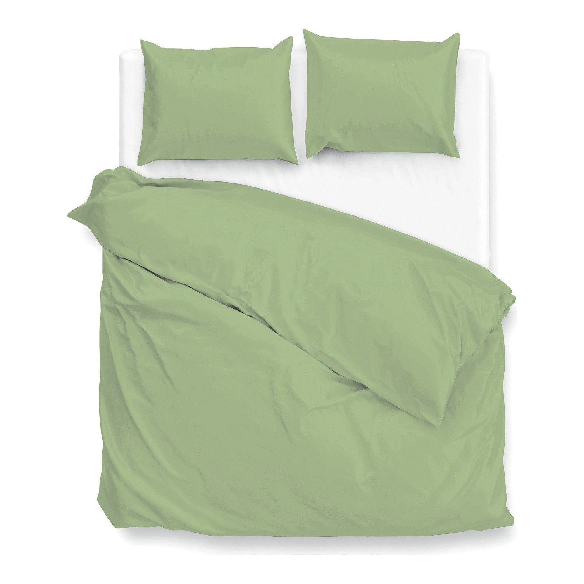 Zo Home dekbedovertrek Satinado Sage Green katoen-satijn