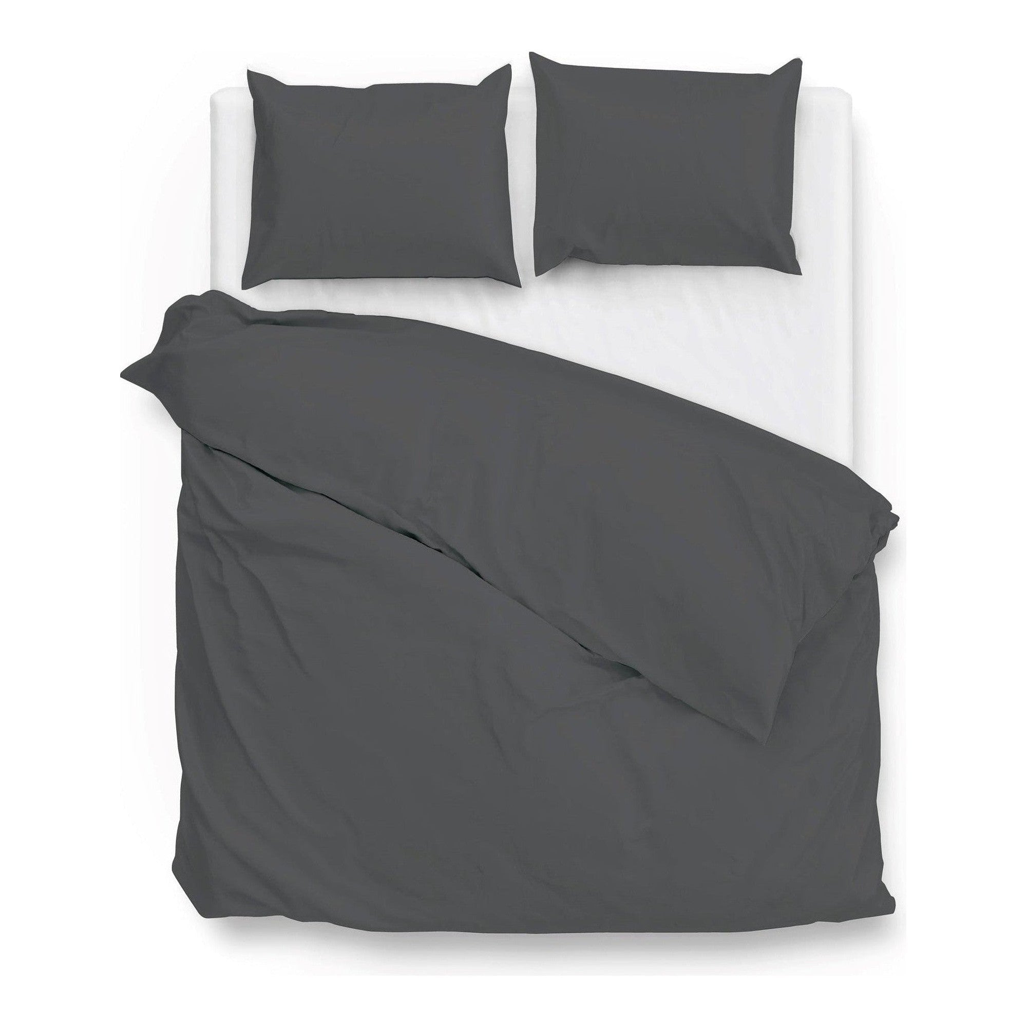 Zo Home dekbedovertrek satijn Satinado Classic Anthracite