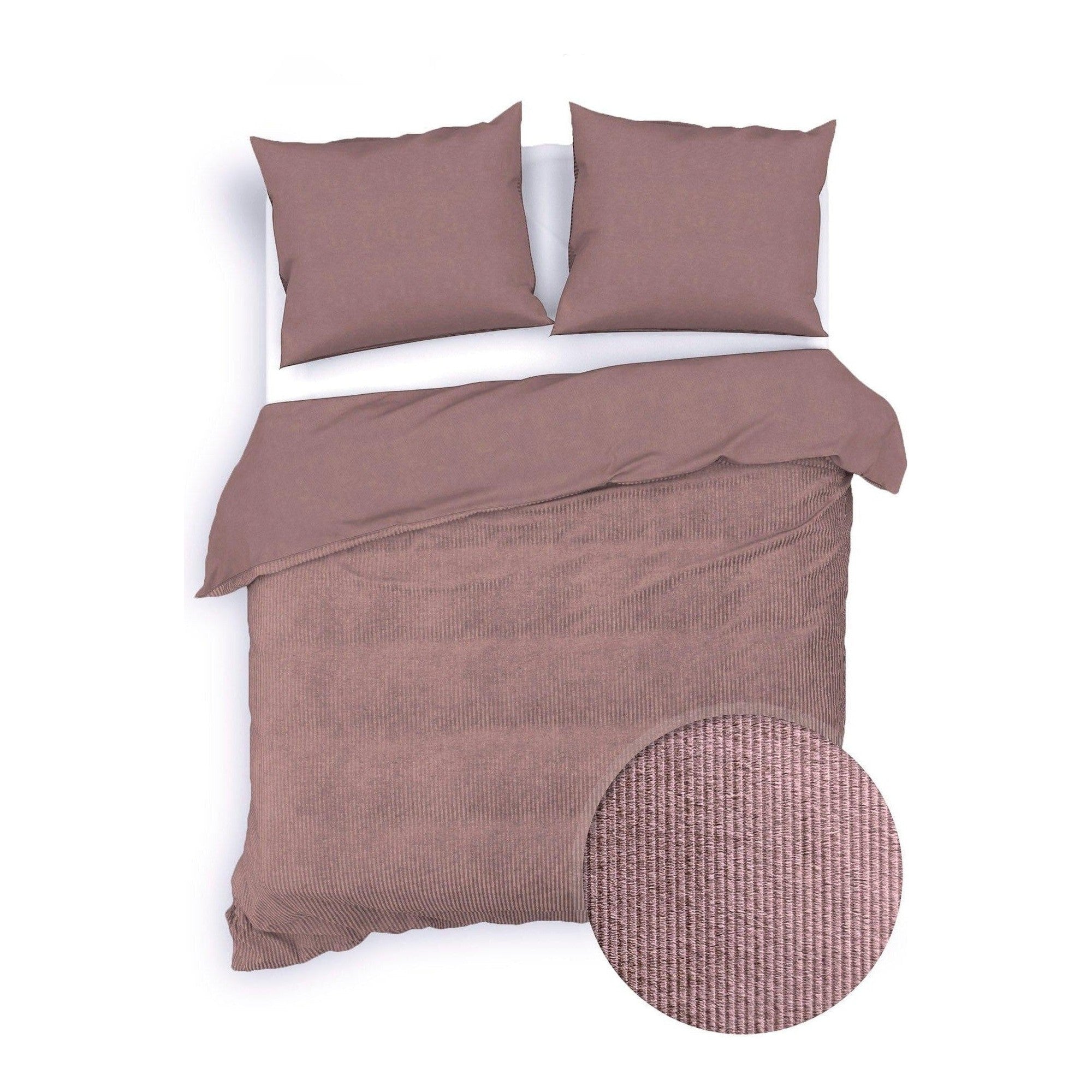Zo Home dekbedovertrek Velluto-a-Coste Blush-Rose Fluweel