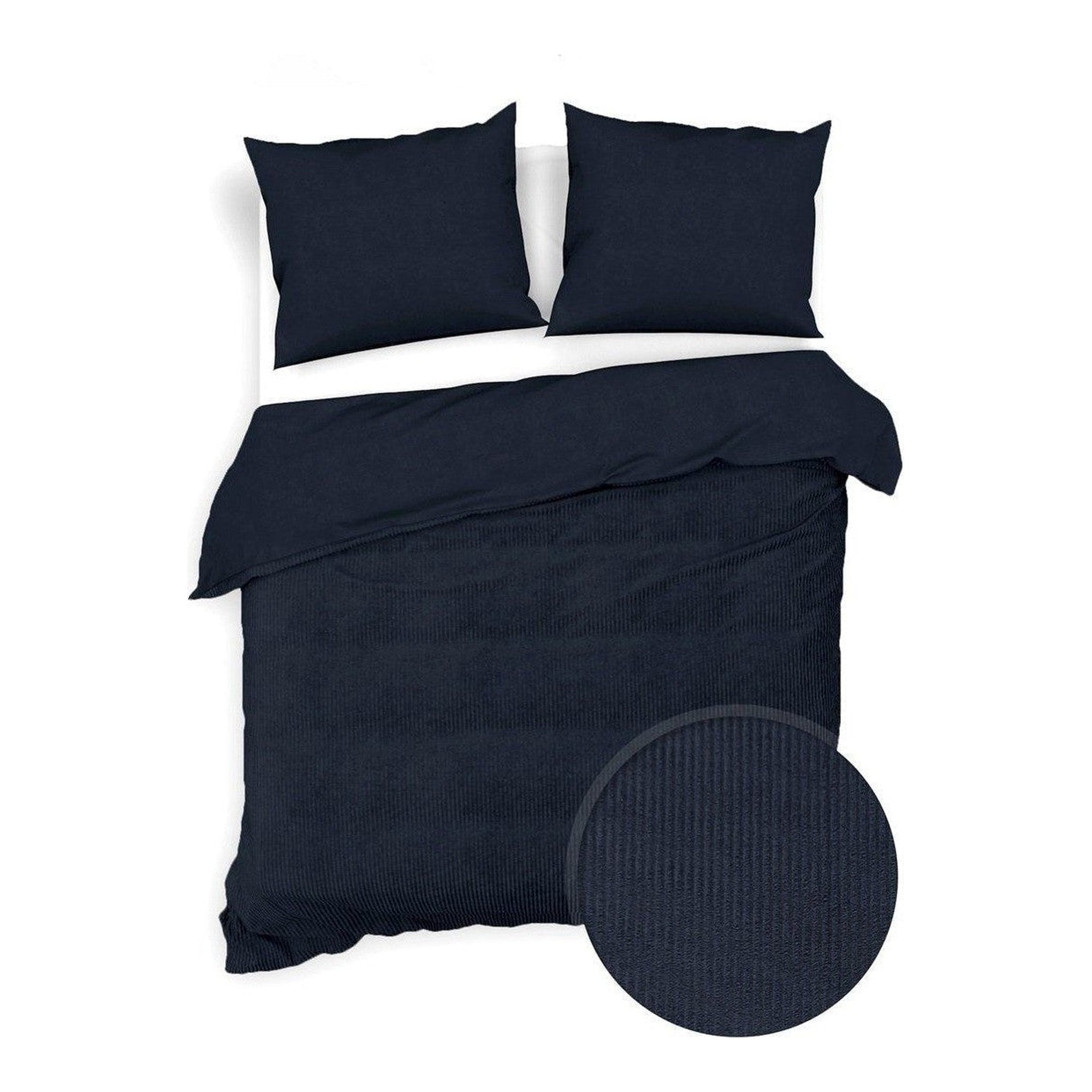 Zo Home dekbedovertrek Velluto-a-Coste Night-Blue Fluweel