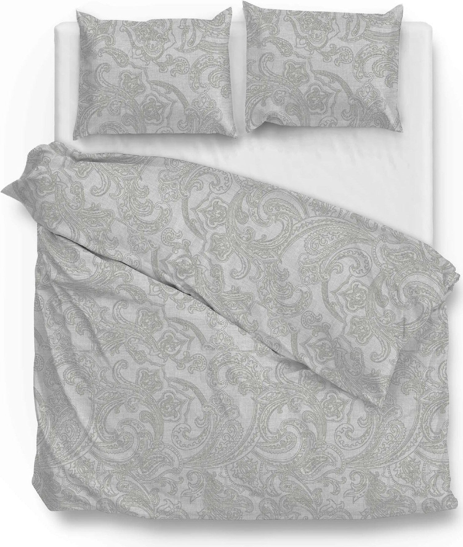 Zo Home Dekbedovertrek Zo Home Dekbedovertrek Paisley-di-Lino Dove-Grey Katoen