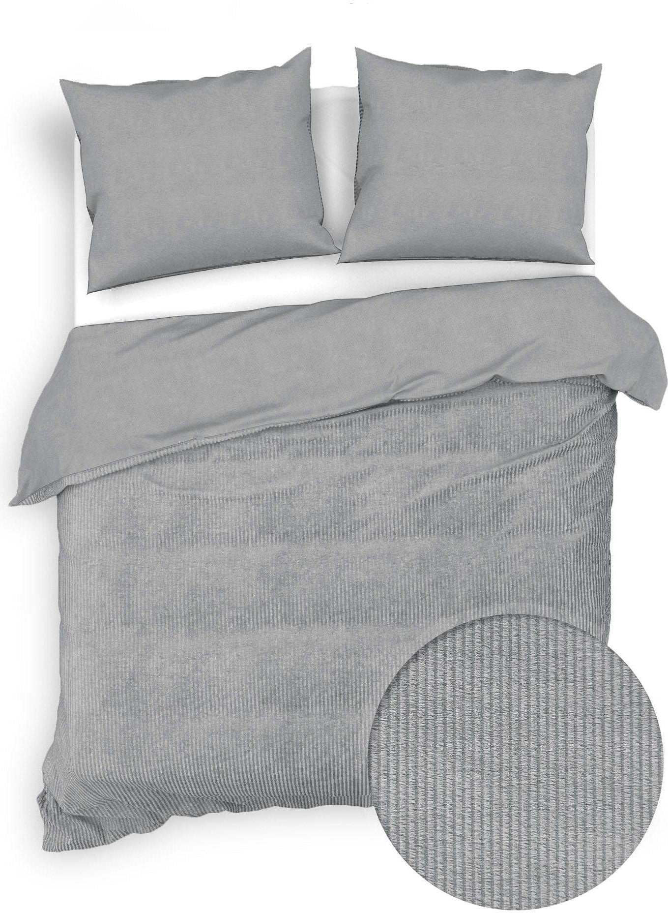 Zo Home Dekbedovertrek Zo Home Dekbedovertrek Velluto-a-Coste Lava-Grey Fluweel