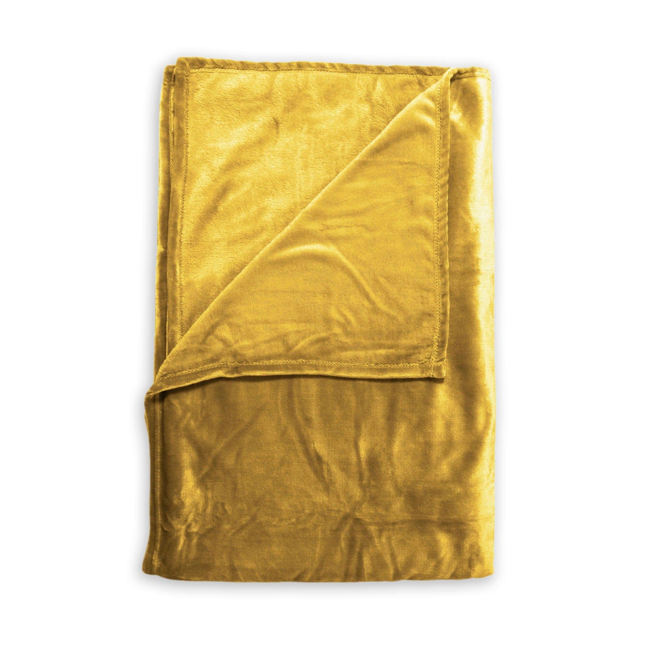 Zo! Home Plaid 140 x 200 cm Zo! Home Plaid Cara Honey-Gold Polyester